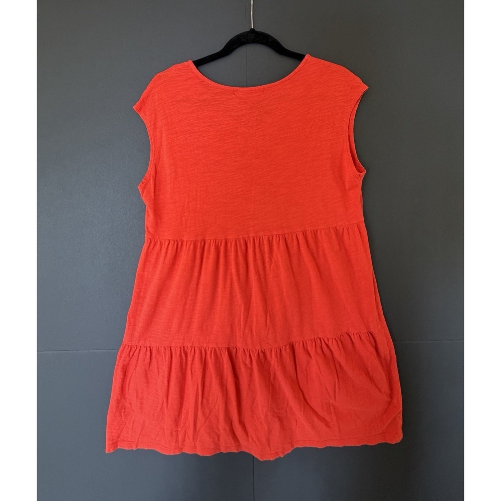Social Standard by Sanctuary Large Coral Tiered Dress V Neck Casual Sleeveless - Picture 10 of 11